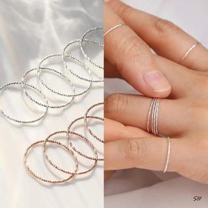 92.5 실버 로즈골드 다이아몬드 컷팅 은 실반지