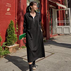 [나크21] 2WAY 반집업&허리 스트링 롱원피스 NK43-O-3