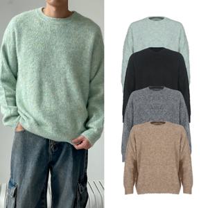 엣지애 남녀공용 앙고라 울니트 라운드티셔츠 MCTW4IC5421