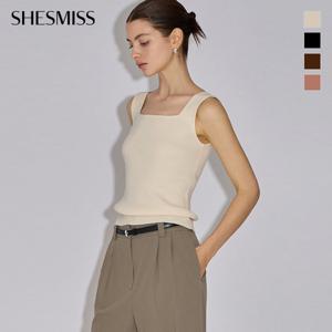 [쉬즈미스] 스퀘어넥 슬리브리스 니트_SSKPOO31020