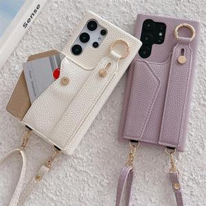 갤럭시버디3 A15 멀티 핑거 바디 스트랩 가죽 카드수납 케이스