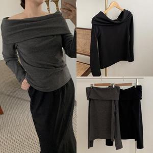 위쉬몰 MO 심플셔링오프숄더티(T013H410) 빅사이즈