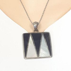 [블루케이] 실버925 조개자개 원석목걸이 241015-18