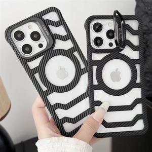 아이폰16 프로 맥스 e 카본패턴거치대 프레임리스맥세이프케이스