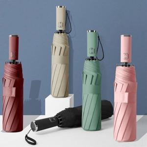우양산 신형 튼튼한 암막 3단 자동 대형 접이식 우산 장우산