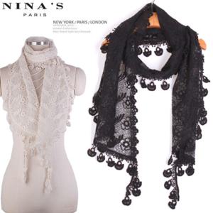 톡톡한 프리미엄꽃레이스 롱스카프(N4S140)