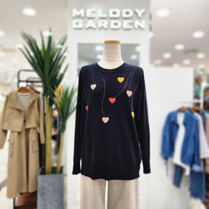 [멜로디가든]하트 큐빅 니트티 (M4F8K132 블랙)_CA