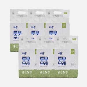 [6개세트] 바른두부모래 녹차향 7L 고양이 모래