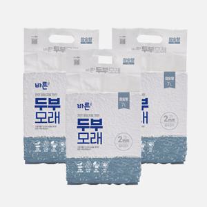 [3개세트] 바른두부모래 참숯향 7L 고양이 모래