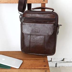 [프롬슈] 가죽 원벨크로 포켓 데일리백 미니메신저백