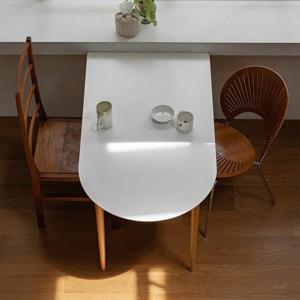 헤즈로 에덴 반원형 반타원 화이트 원목 카페 식탁 테이블 1200