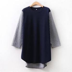 아이우먼 언발줄지배색롱티 WW8996M011 빅사이즈