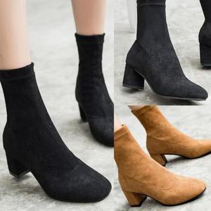 스웨이드 삭스 앵클부츠 (6cm)