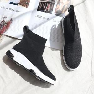 삭스 스니커즈 하이탑 밴딩 니트 키높이 운동화 V9