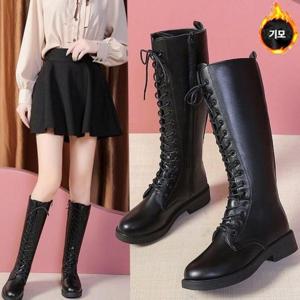 기모안감 부티힐 레이스업워커 롱부츠 털 웨스턴부츠 LK-W08