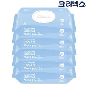 [땡큐온]크리넥스 빅사이즈 피부에 편한 물티슈 캡80매 x5개