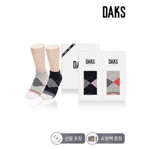 닥스양말 숙녀 스니커즈 아가일링글 2족세트 25432