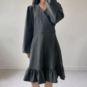 아이우먼 백합리본V랩원피스 CRN857M412 빅사이즈