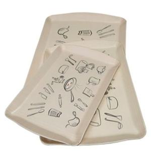 쿠킹멜라민 쟁반 웨이브 (대) 1개 트레이 식기 과일