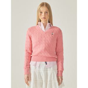 [후아유]여성 Steve V-neck Cable Sweater WHKAF1104F