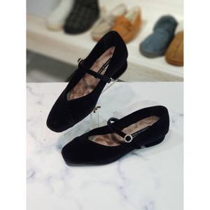 한슈 세이브존06 벨벳 큐빅 메리제인 미들힐 펌프스 3cm HS118033la