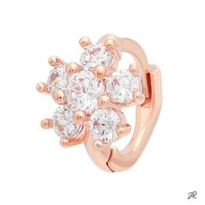 로렌 14K 금침 로즈골드 플라워 꽃 귀찌 링피어싱 귀걸이