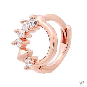 엘링 14K 금침 로즈골드 라운드 큐빅 귀찌 링피어싱 귀걸이