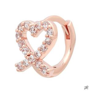 하트리본 14K 금침 로즈골드 하트 귀찌 링피어싱 귀걸이