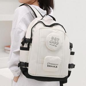 귀여운 디자인 남여 캐주얼 백팩 미니파우치 아이보리
