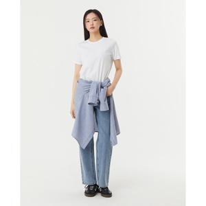 플라스틱아일랜드  (PR7CH363)  BEIGE 실켓터치 자수포인트 티셔츠