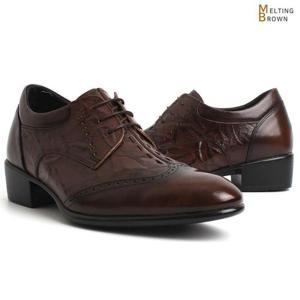 [멜팅브라운] 남성 키높이 정장구두 남자 소가죽 구두 D641