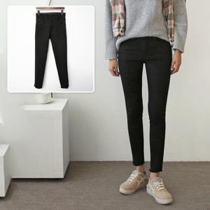 블랙 기모 슬림 스키니진 212B278S 빅사이즈 여성 501