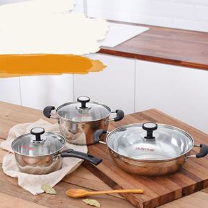 키친아트 스텐 냄비 세트 찌개 국 라면 냄비 3종