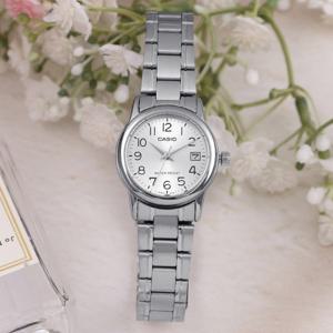 카시오 LTP-V002D-7B 데일리 심플 아날로그 정장 여자 메탈 시계