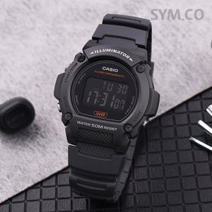 카시오 W-219H-8B 군인 군용 알람 방수 스포츠 남자 우레탄 시계
