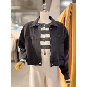 ab.fz 포닛 흑청 카라 집업 숏 자켓 (ABXZ5HJ31G) US