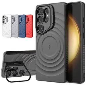 갤럭시S25 플러스 울트라 맥세이프 웨이브패턴 매트거치대케이스