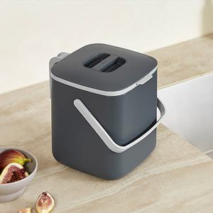 주방 밀폐 핸들형 음식물 거름망 쓰레기통 5L