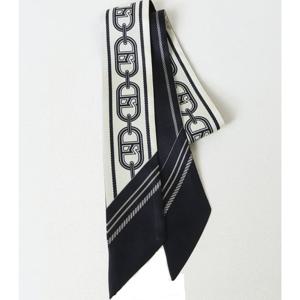 [헤지스ACC] 네이비 H클립 쁘띠 실크 스카프 HISC4F651N2