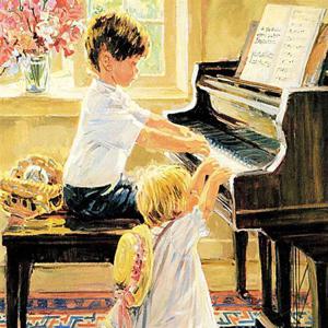 퍼즐 1000피스 피아노 치는 남매 직소퍼즐 명화 PL1279