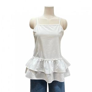 [트위]레이어드 프릴 끈나시 티셔츠 (TNBBFTN003)