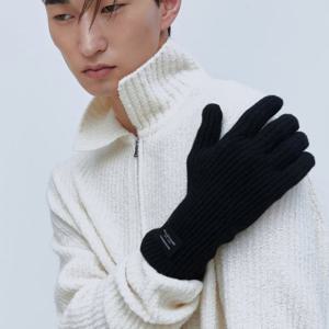 [질스튜어트] 블랙 울캐시미어 핑거홀 남자장갑 JUGV4F300BK