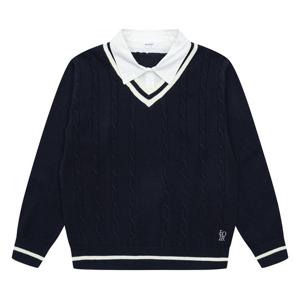 [에꼴리에] 여자 가을이월 셔츠레이어드브이넥니트티(25A5053)