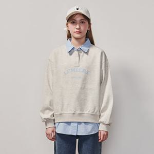 [에꼴리에] 여자 가을이월 셔츠레이어드카라맨투맨티(25A3456)