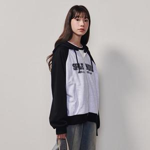 [에꼴리에] 여자 가을이월 배색라글란후드점퍼(25A0791)