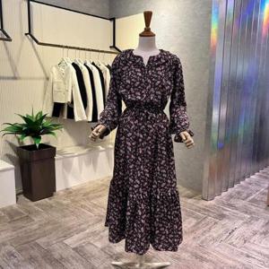 [ab.f.z]AOZ1ZO32C_플라워 프릴 카라 롱 원피스