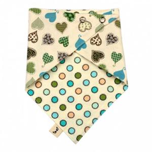 유아스카프 국내제작 순면 양면스카프 블루하트 턱받이 스카프빕