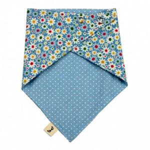 유아스카프 국내제작 순면 양면스카프 블루꽃 턱받이 스카프빕