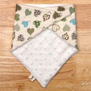 유아스카프 국내제작 극세사 스노우빕 블루하트 턱받이 스카프빕