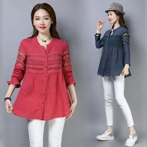 블라우스 셔츠 브라우스 남방 여성 시원한 G75612레이스 마 면